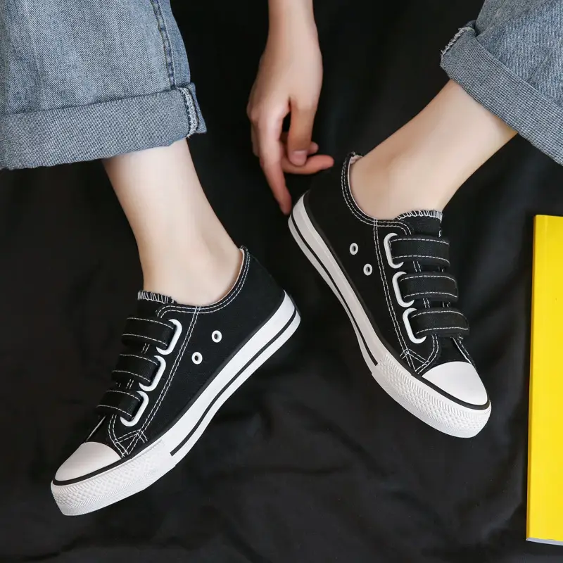 Spring New Low-Top Canvas Shoes for Women Ins Trendy Shoes Hook-And-Loop Cloth Shoes Student Rubber Shoes Velcro Lazy Shoes F003 - Image 5
