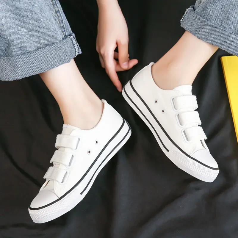 Spring New Low-Top Canvas Shoes for Women Ins Trendy Shoes Hook-And-Loop Cloth Shoes Student Rubber Shoes Velcro Lazy Shoes F003 - Image 6