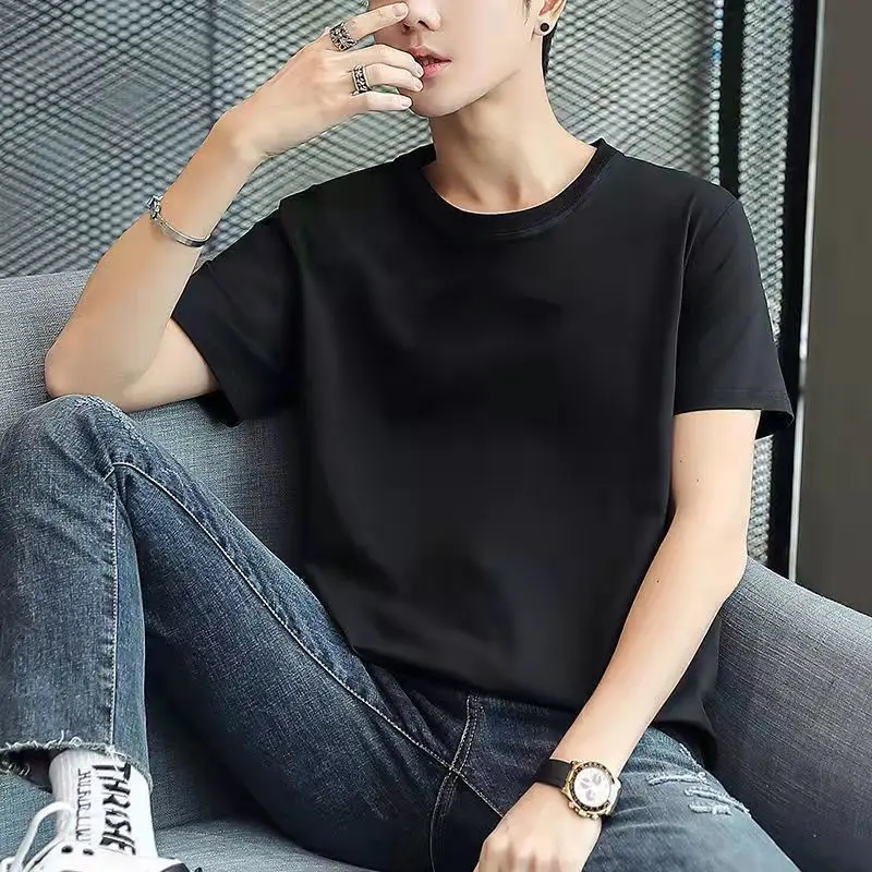Men Red Slim Fit T-Shirt Round Neck - Image 2