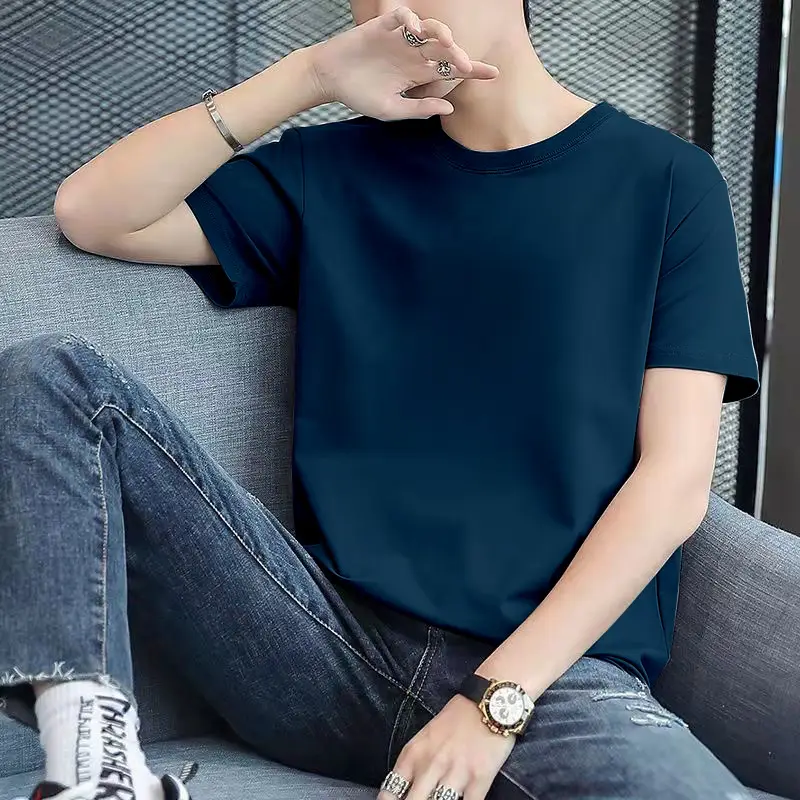Men Red Slim Fit T-Shirt Round Neck - Image 7