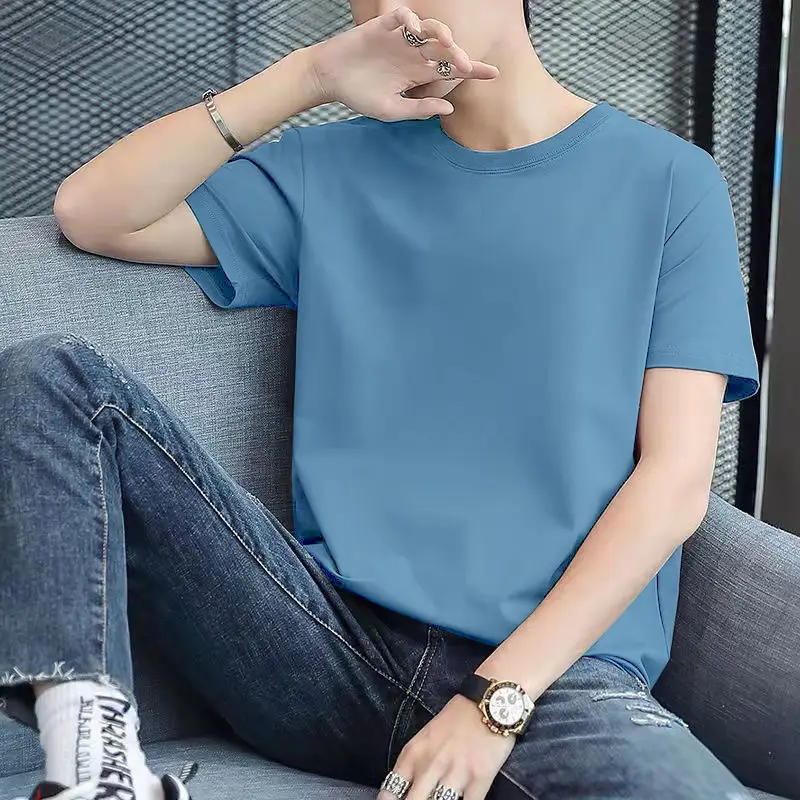 Men Red Slim Fit T-Shirt Round Neck - Image 9