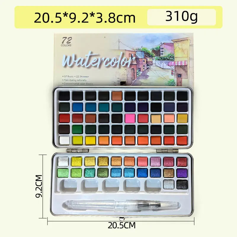 Solid watercolor powder cake 12/16/28/36/48 color beginner gouache Pigment Art factory wholesale