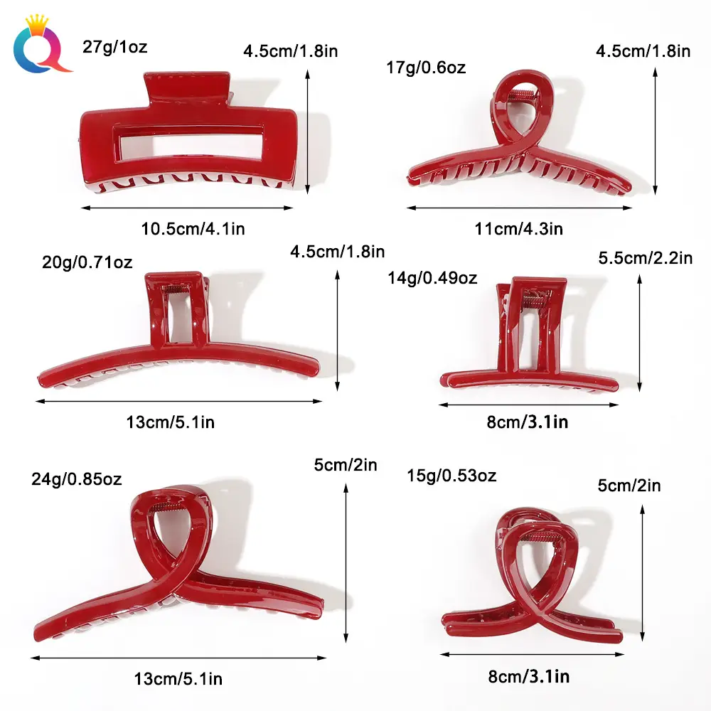 Qiyue Red Hairpin Clip for Women's Hair Accessories