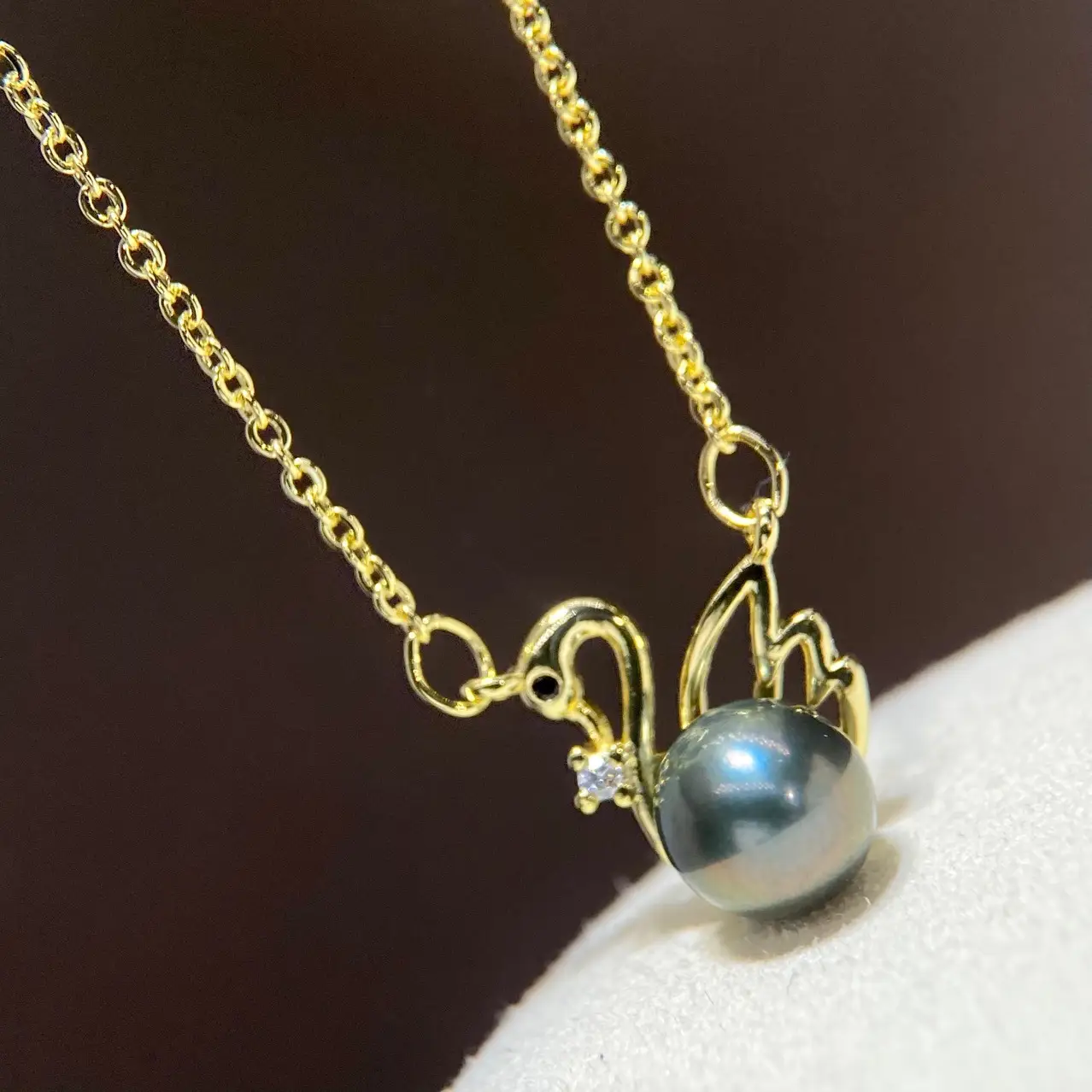 Natural Black Pearl Tahiti Peacock Necklace