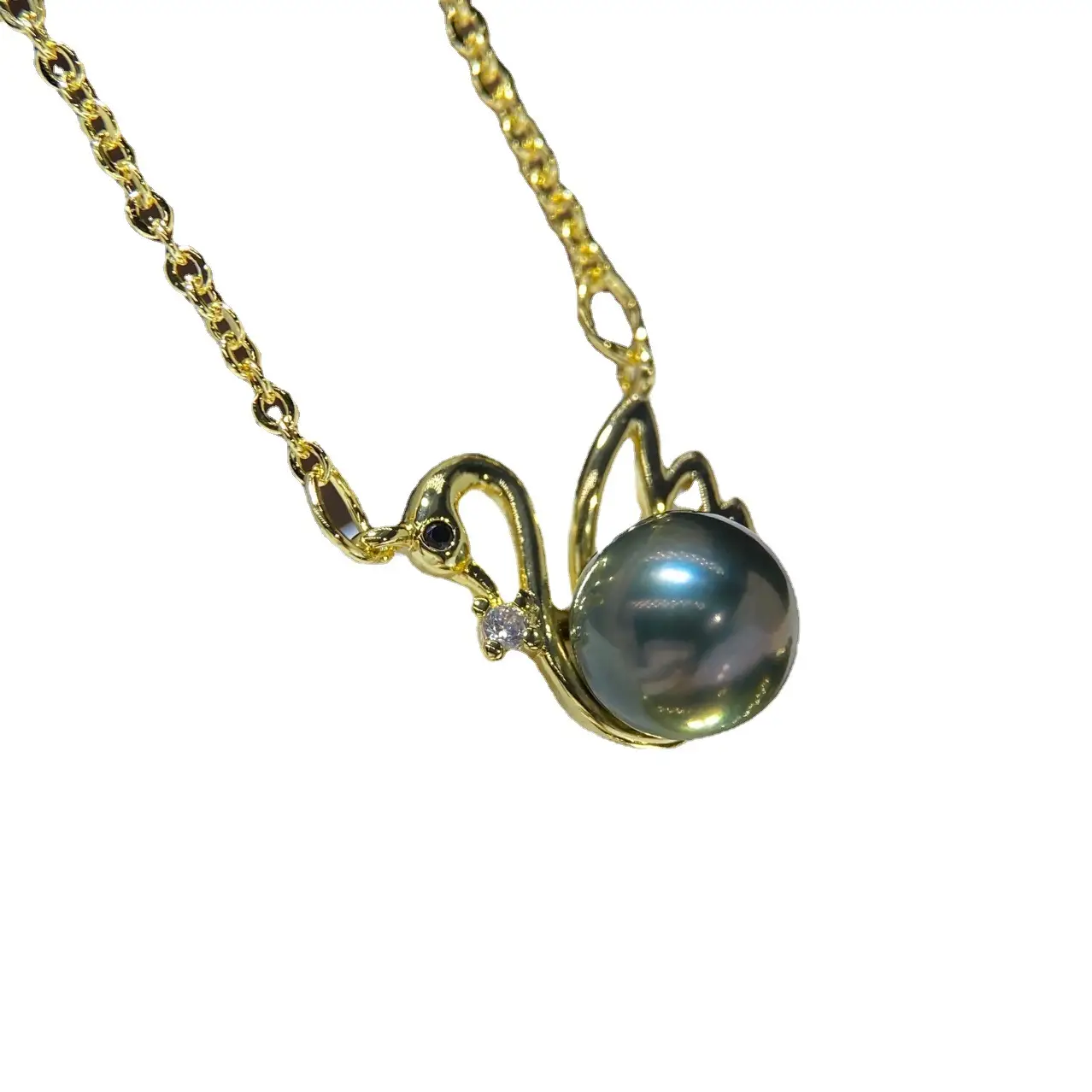 Natural Black Pearl Tahiti Peacock Necklace