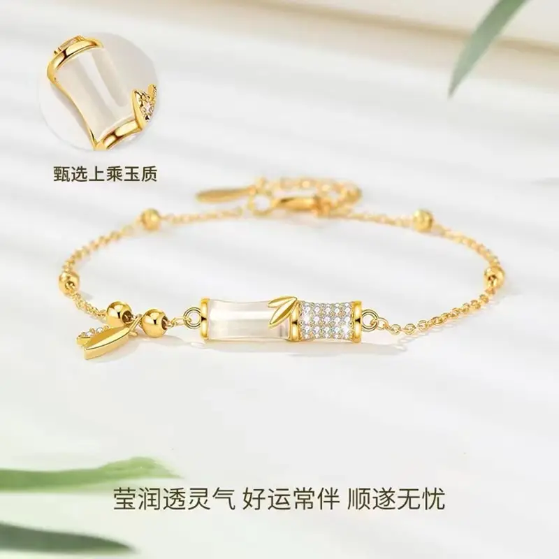 2023 New Bamboo Jade Bracelet for Girls Valentine's Day Gift - Image 4