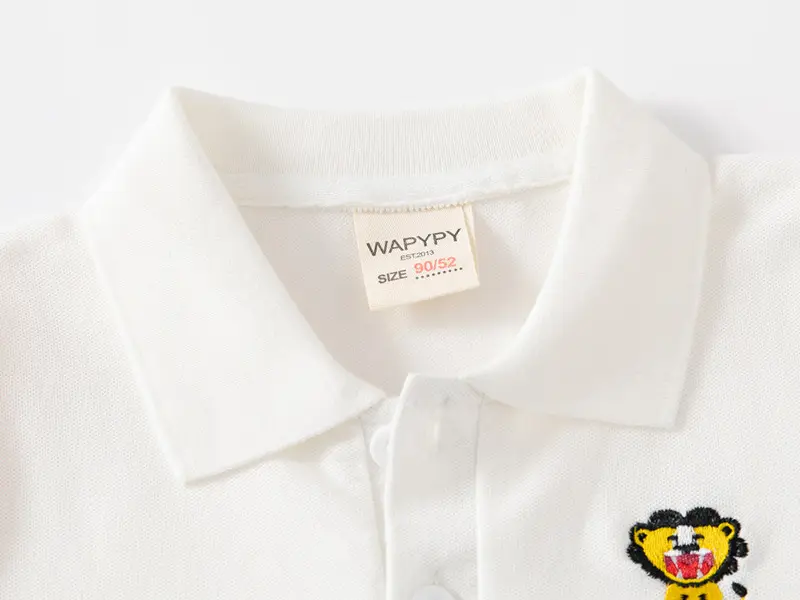 Children's Color-Blocked Polo T-Shirt Navy Red Green — feature 7