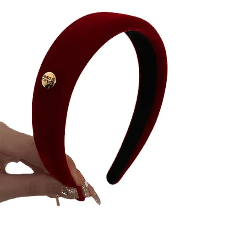 Golden Letter Fabric Hairband for Women High Cranial Top - Image 7