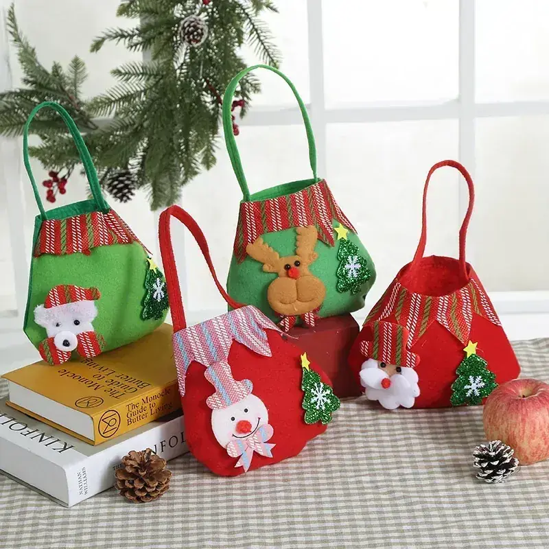 Red Christmas Decorative Bag with Santa Design - Image 4