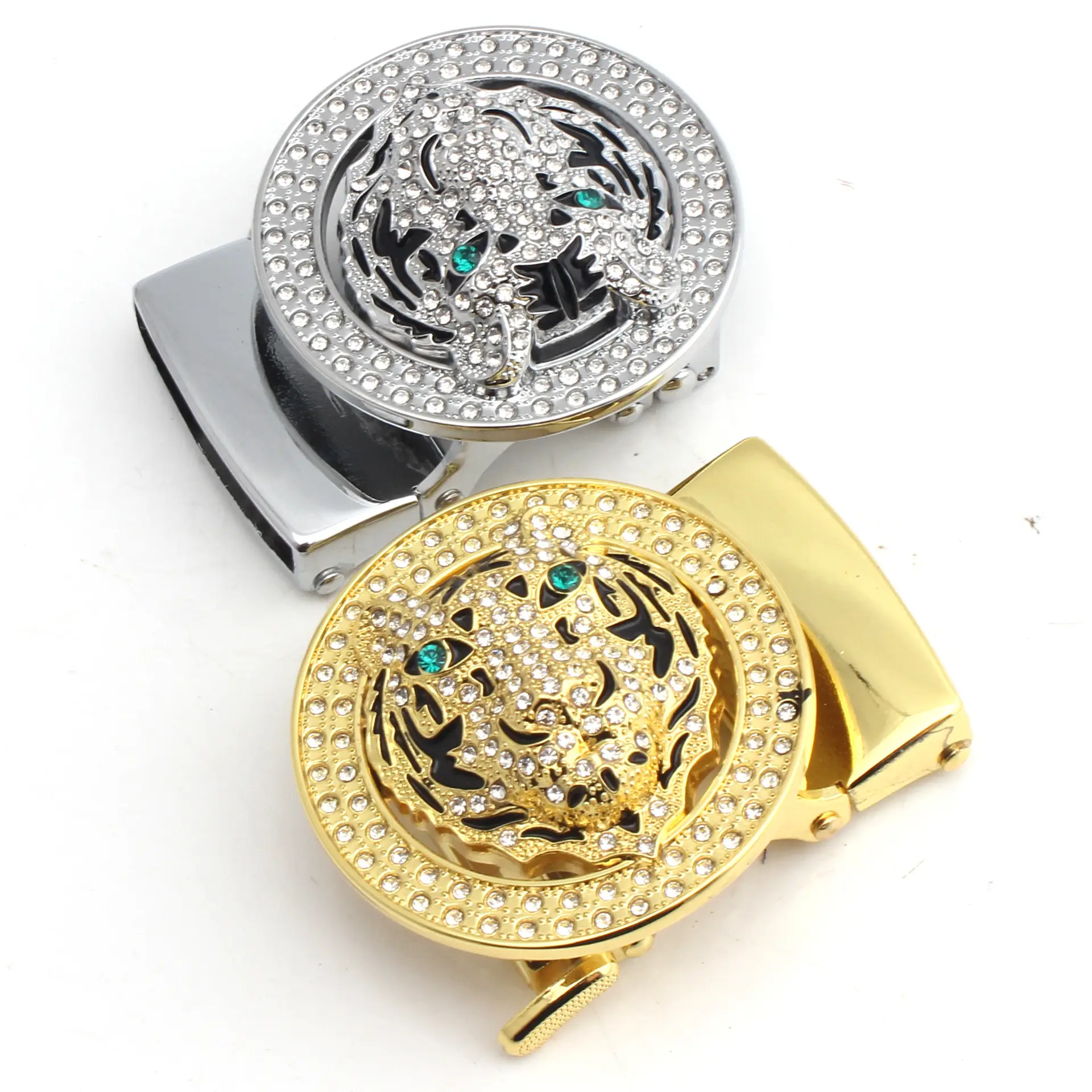 Hongsheng Automatic Belt Buckle Tiger Design Gold Silver