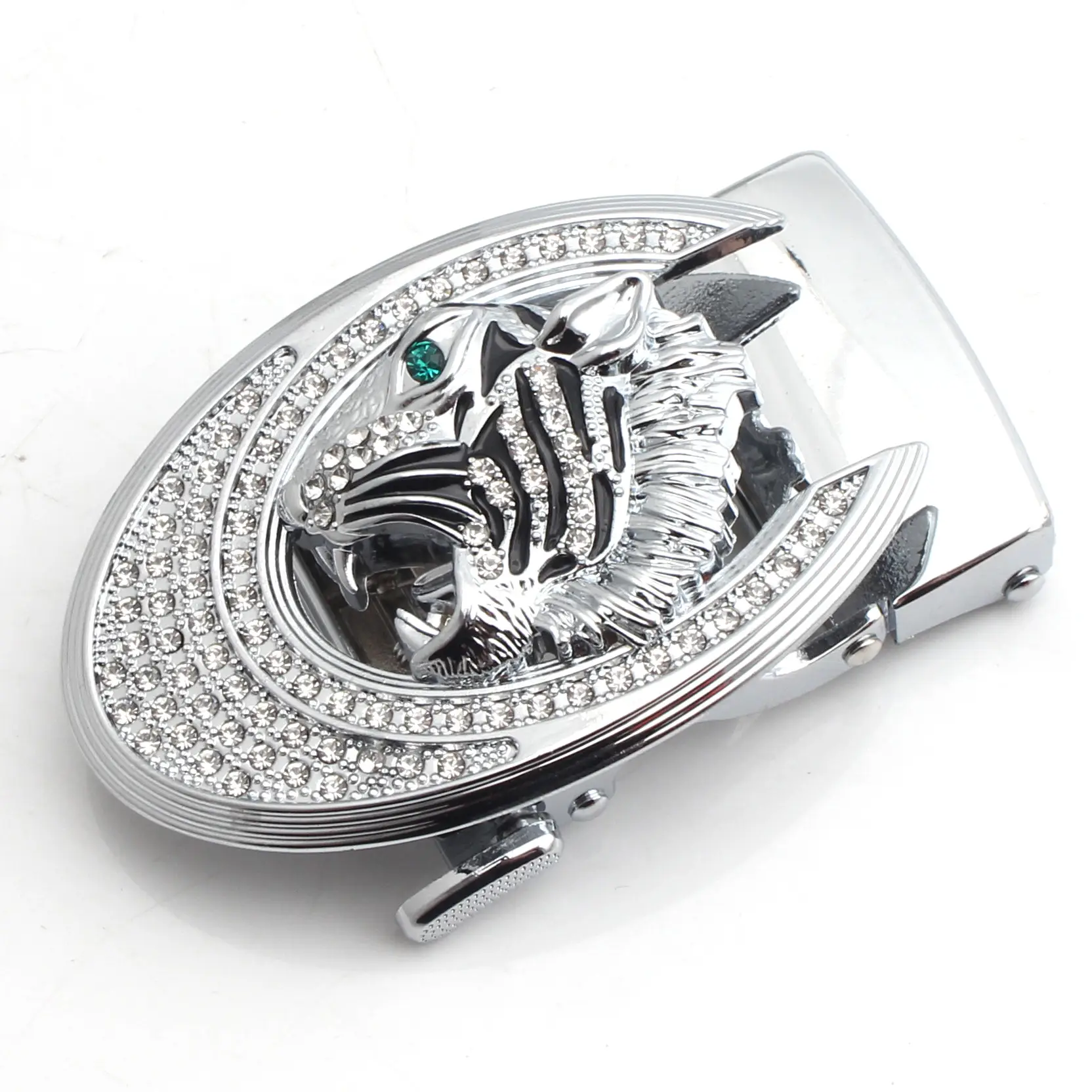Hongsheng Automatic Belt Buckle Tiger Design Gold Silver
