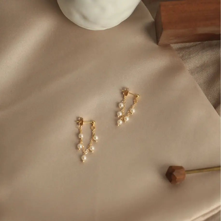Natural Freshwater Pearl Tassel Earrings for Women - Image 3