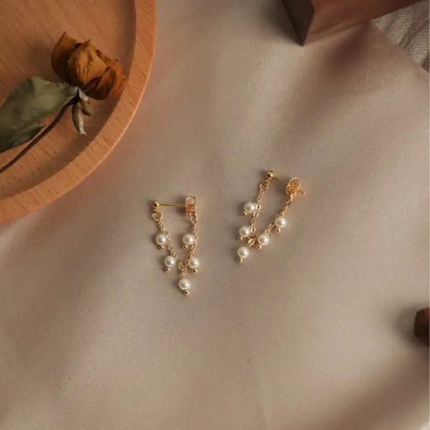 Natural Freshwater Pearl Tassel Earrings for Women - Image 5