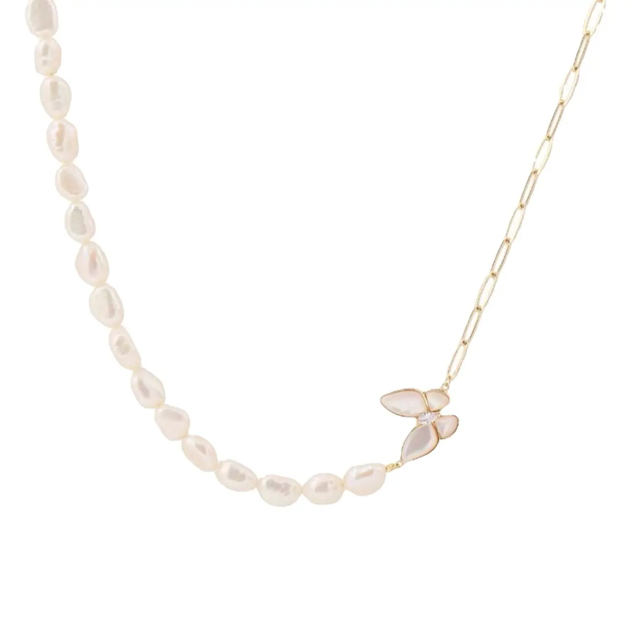 Natural Baroque Pearl Butterfly Necklace for Women - Image 6