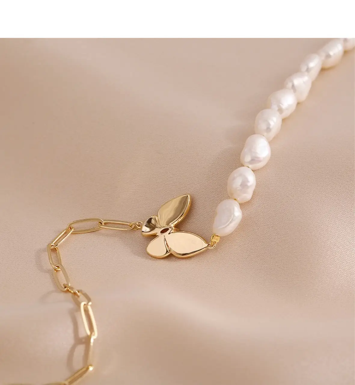 Natural Baroque Pearl Butterfly Necklace for Women — feature 10