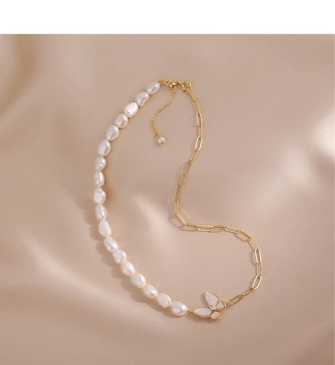 Natural Baroque Pearl Butterfly Necklace for Women — feature 6