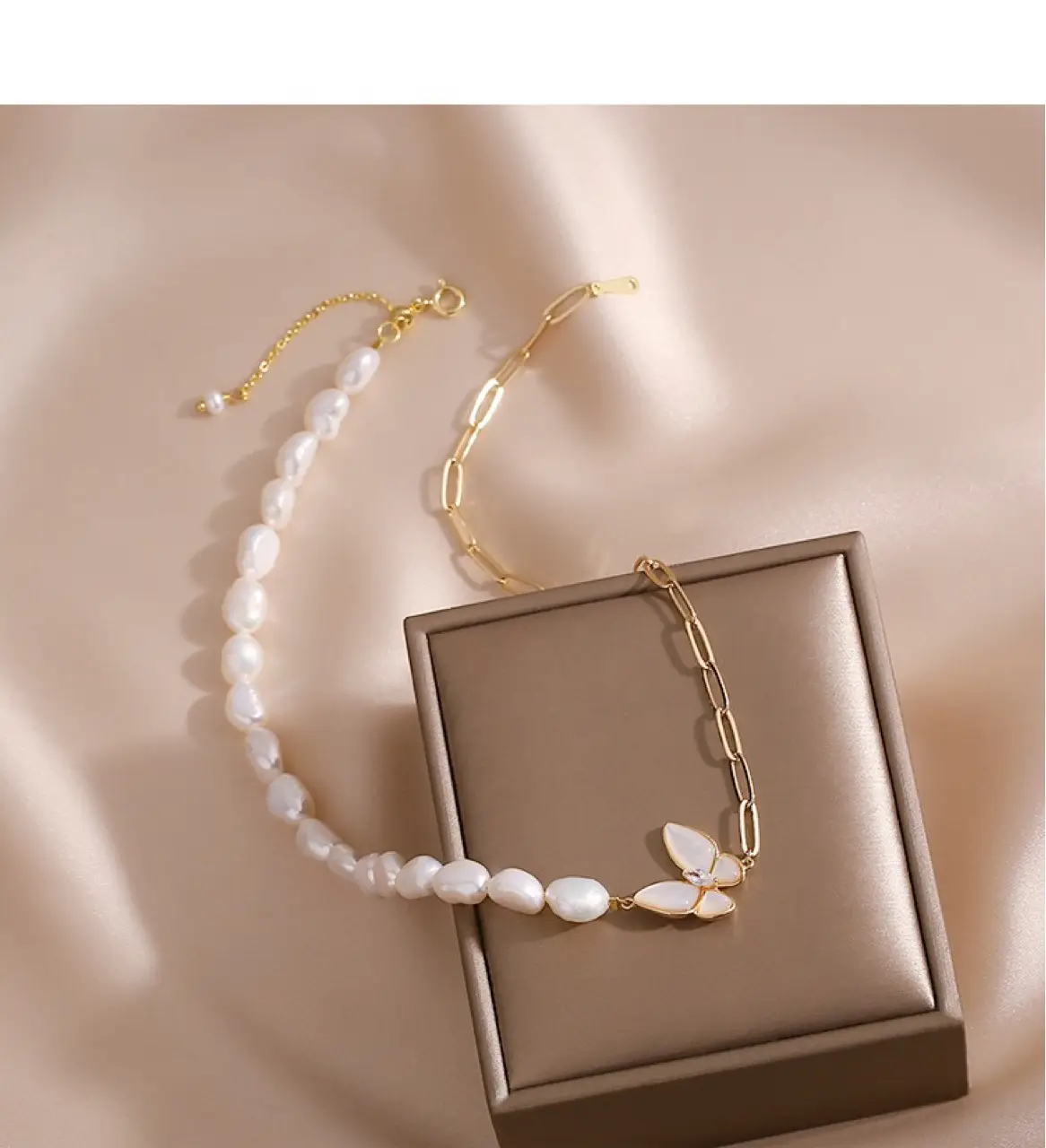 Natural Baroque Pearl Butterfly Necklace for Women — feature 7