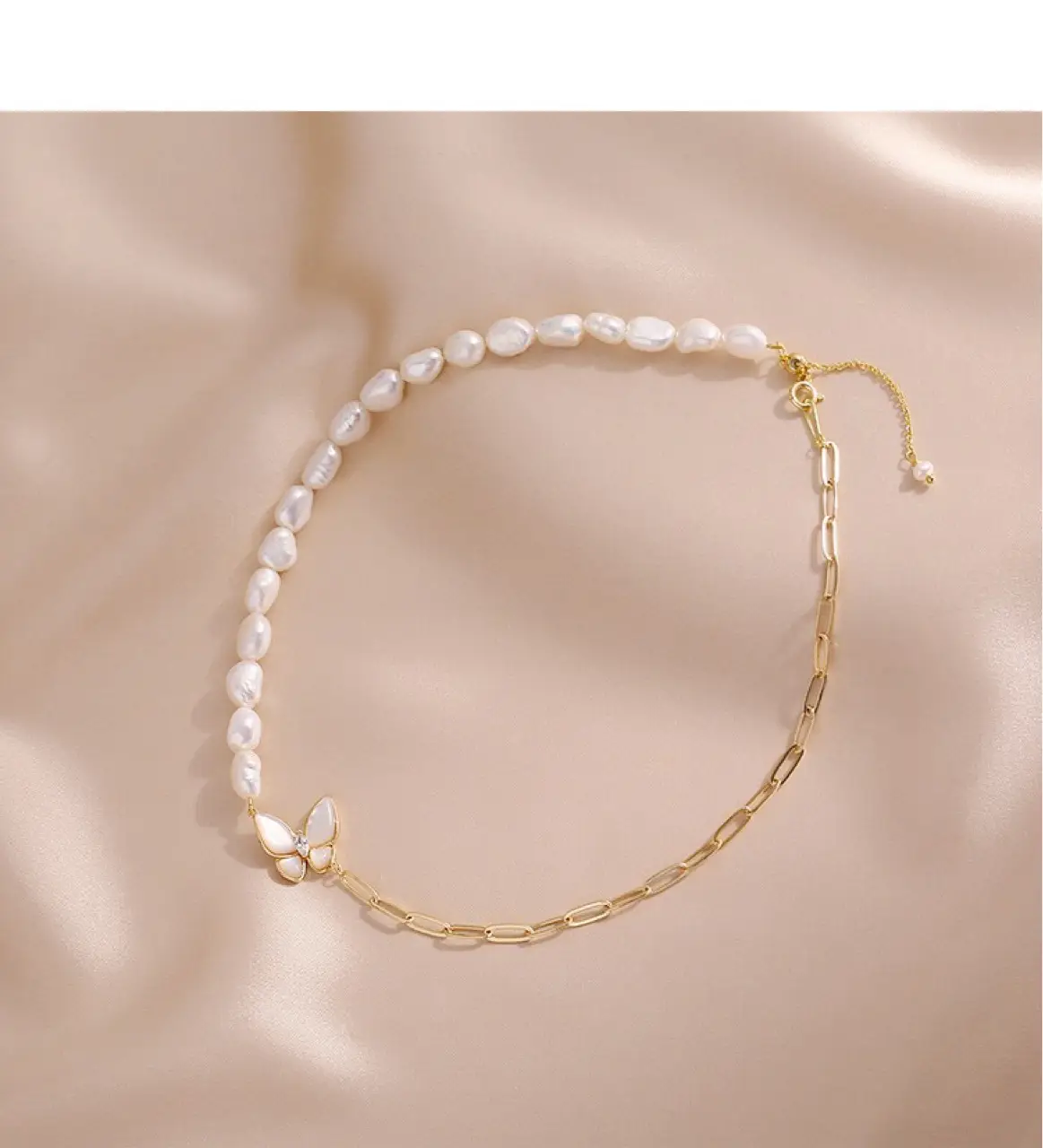 Natural Baroque Pearl Butterfly Necklace for Women — feature 9