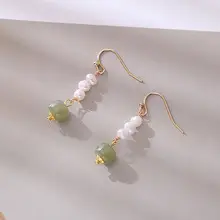 S925 Silver Pin Earrings with Natural Stone Tassel Women — feature 1