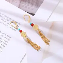 S925 Silver Pin Earrings with Natural Stone Tassel Women — feature 11