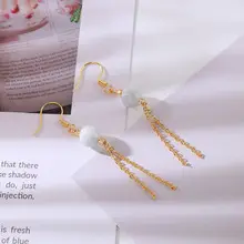 S925 Silver Pin Earrings with Natural Stone Tassel Women — feature 15