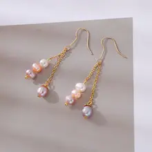 S925 Silver Pin Earrings with Natural Stone Tassel Women — feature 21