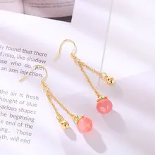 S925 Silver Pin Earrings with Natural Stone Tassel Women — feature 3