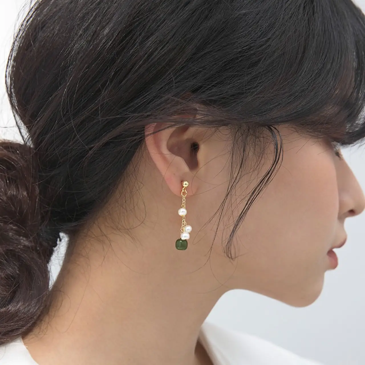 S925 Silver Pin Earrings with Natural Stone Tassel Women — feature 42