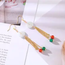 S925 Silver Pin Earrings with Natural Stone Tassel Women — feature 9