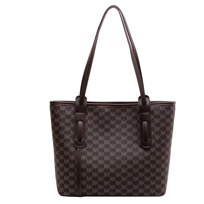 Large Capacity Women's Brown Monogram Tote Bag - Image 8