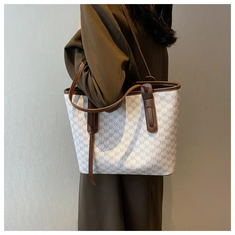 Large Capacity Women's Brown Monogram Tote Bag — feature 26