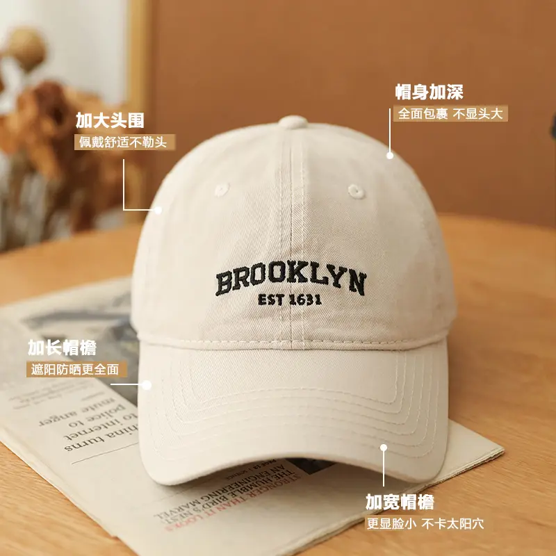 Big Head Cap Men Women Japanese Retro Casual All Match Street Fashion Brand Baseball Cap Plus Size - Image 10