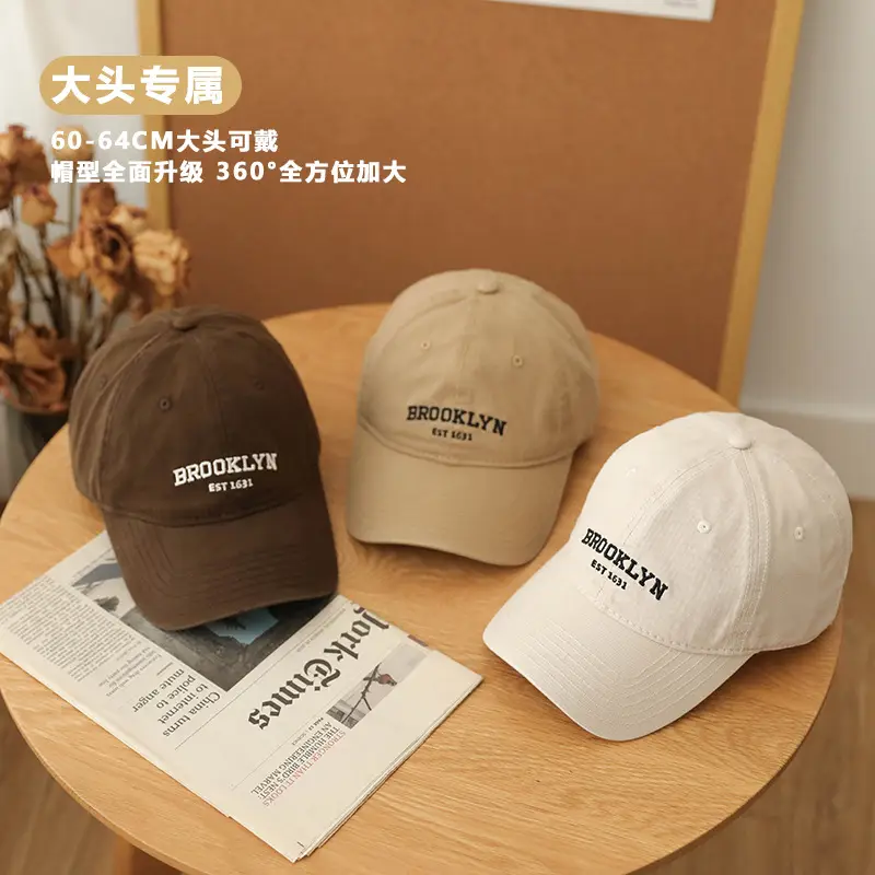 Big Head Cap Men Women Japanese Retro Casual All Match Street Fashion Brand Baseball Cap Plus Size - Image 11