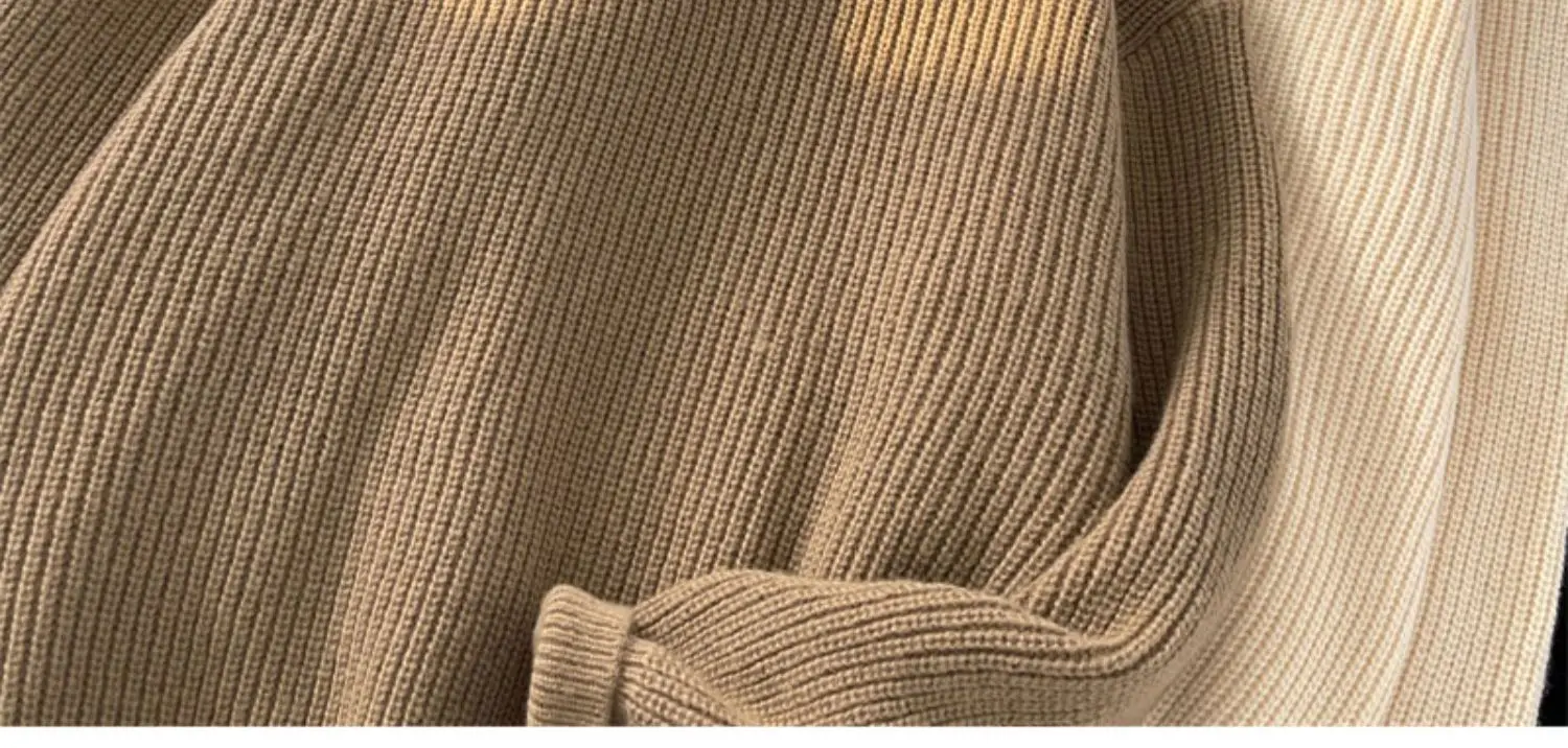 Japanese Retro Polo Collar Sweater Men's Solid Color Oversize 2022 — feature 4