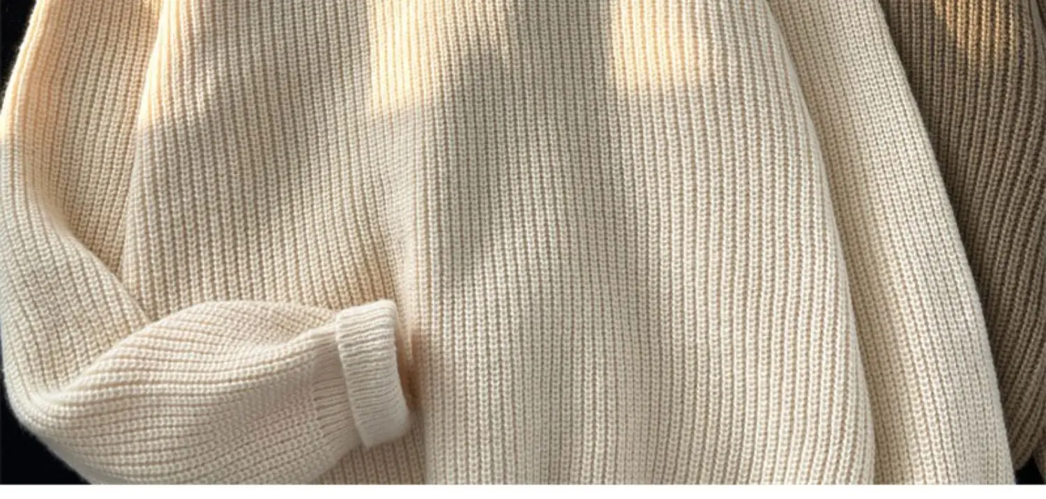 Japanese Retro Polo Collar Sweater Men's Solid Color Oversize 2022 — feature 8