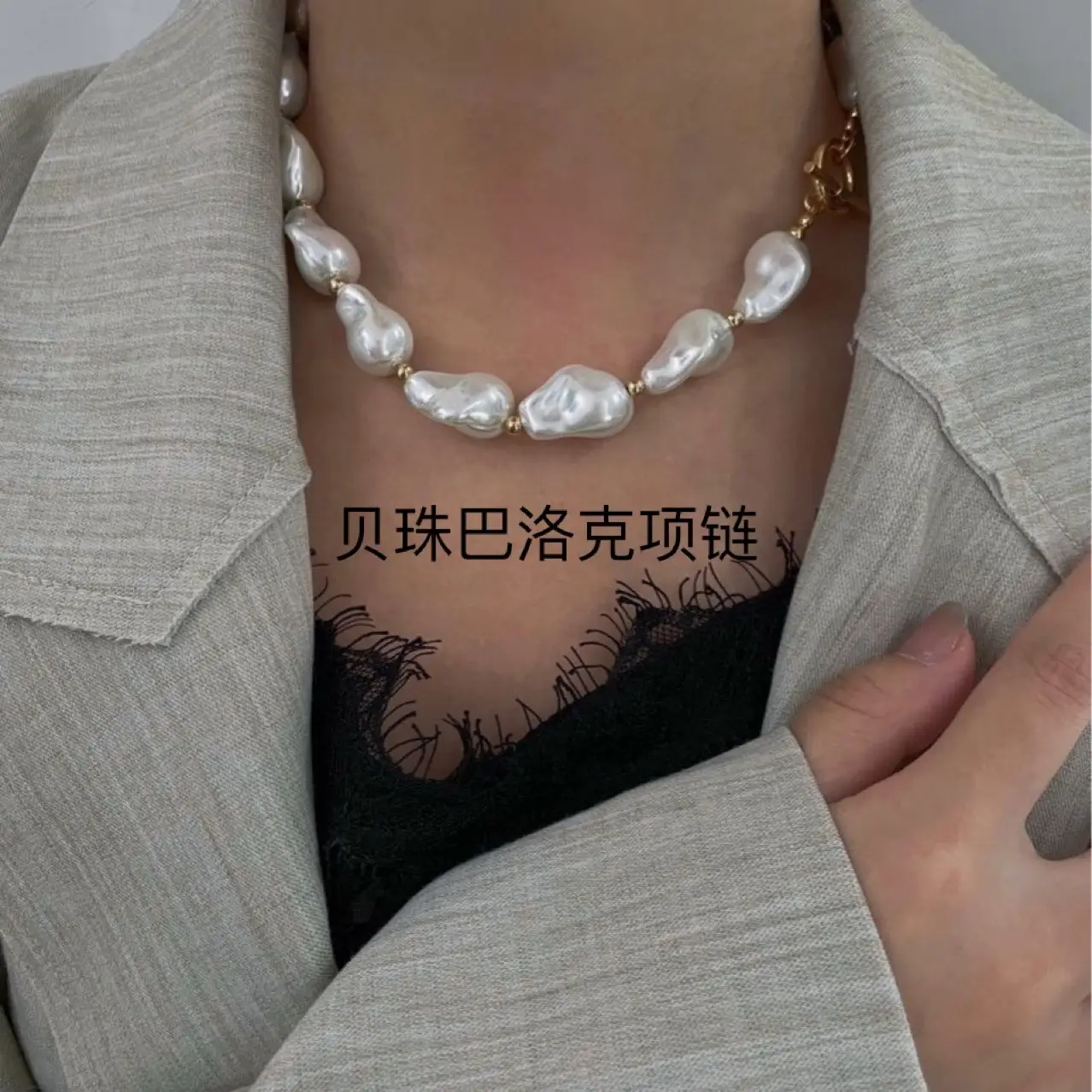 2022 New Year's Birth Year Pearl Buckle Necklace - Image 4