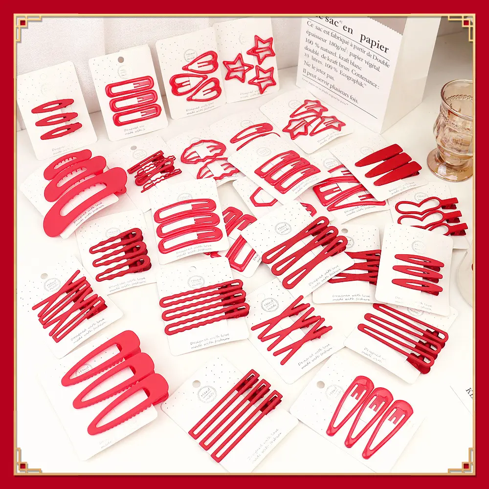Red Cross-Border Hair Clips for Girls - Image 20