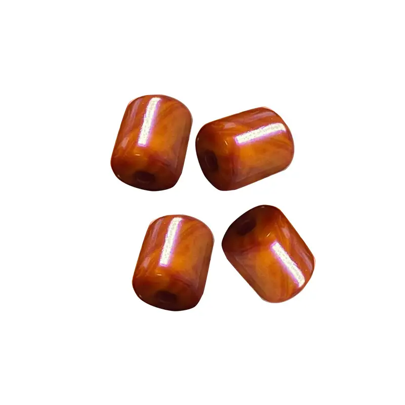 Xizang Old Agate Red Silk Cylindrical Loose Beads 10x11mm - Image 5