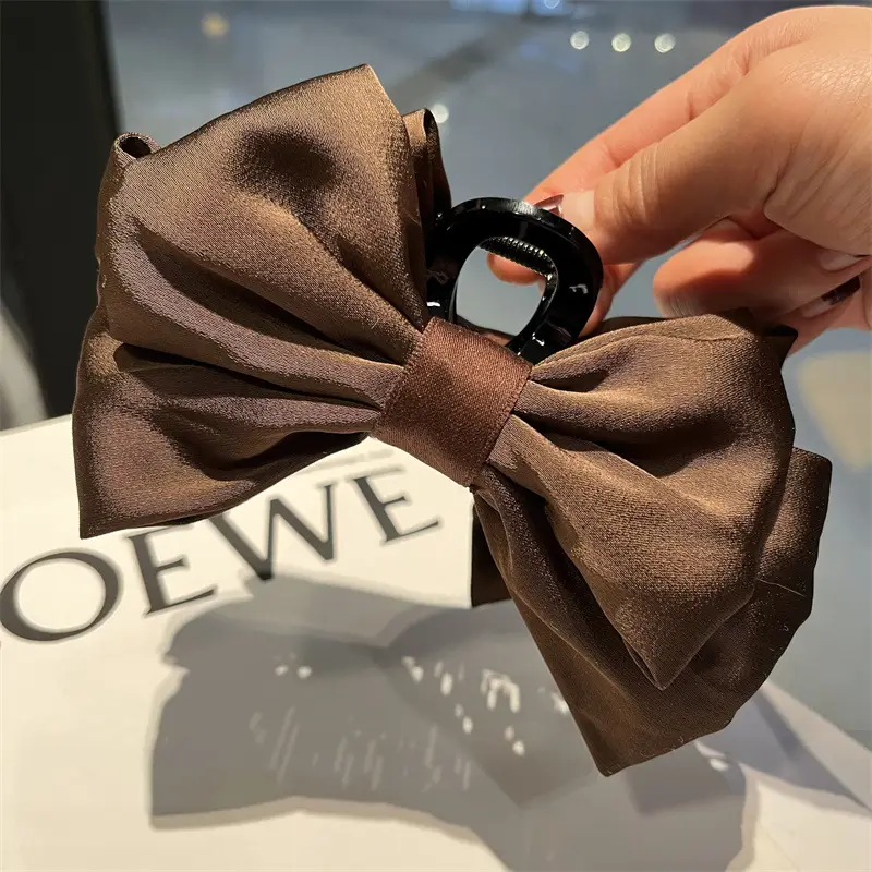 Black Satin Bow Hairpin for Women Winter — feature 8