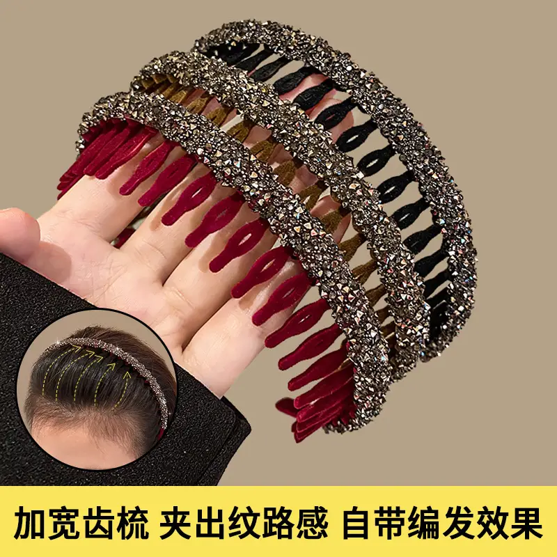 Acrylic Toothed Rhinestone Face Hoop for Women
