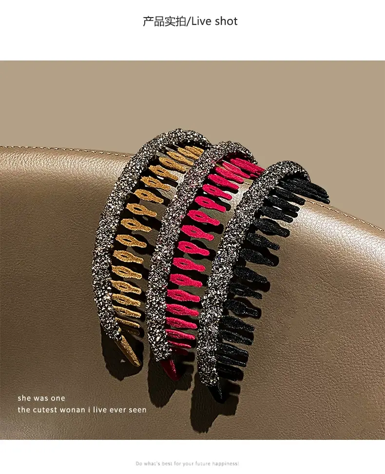 Acrylic Toothed Rhinestone Face Hoop for Women — feature 6