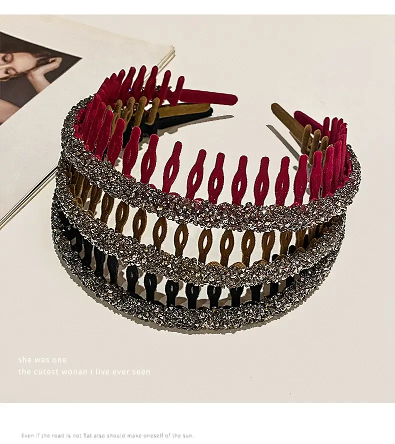 Acrylic Toothed Rhinestone Face Hoop for Women — feature 7