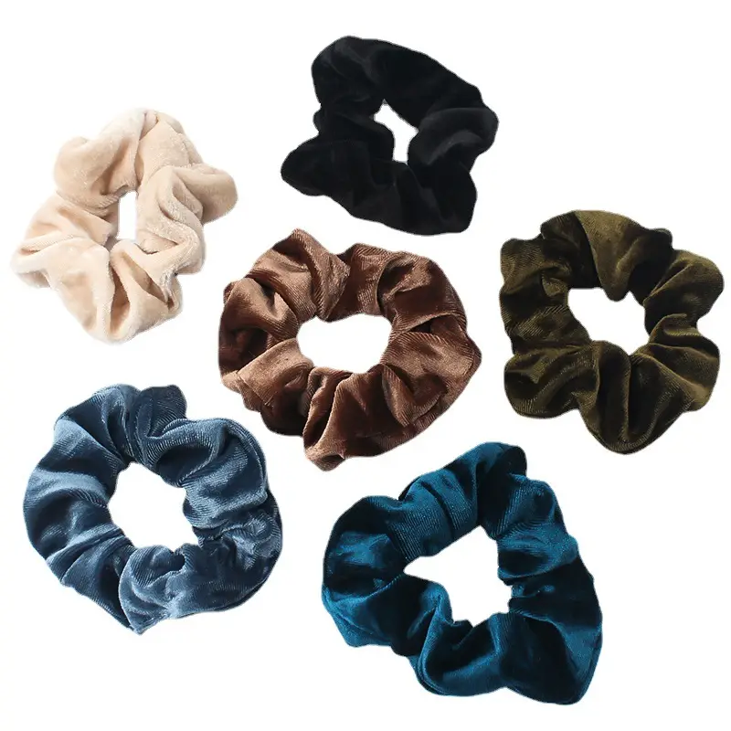Blue Flannel Hair Ring for Women Korean Style - Image 11
