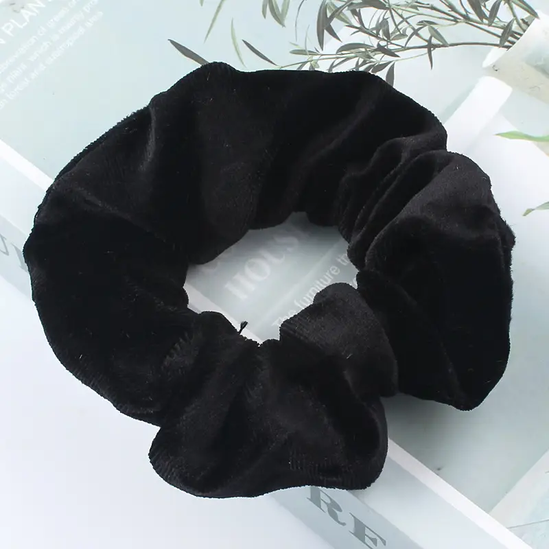 Blue Flannel Hair Ring for Women Korean Style - Image 5