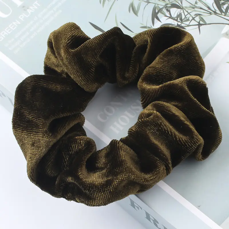 Blue Flannel Hair Ring for Women Korean Style - Image 6