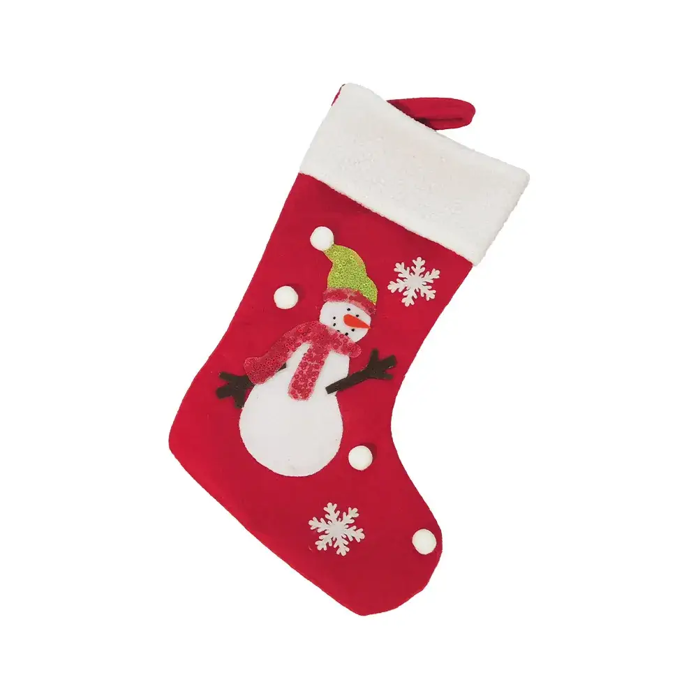 2025 Christmas Socks Red Felt Small Gift Bag