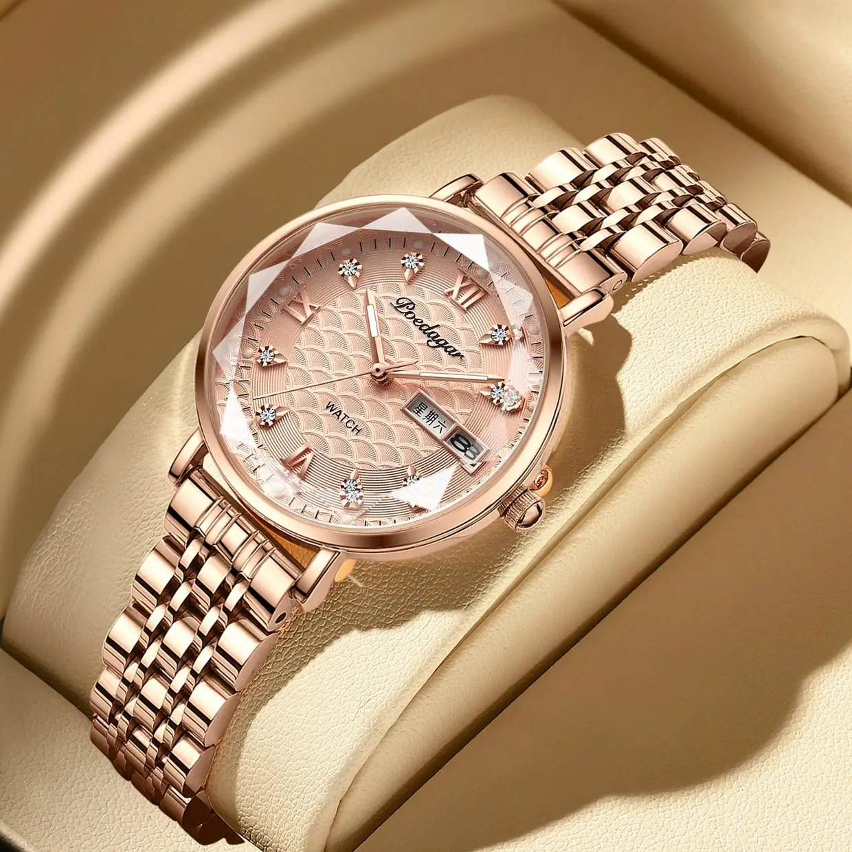 Swiss Brand Women's Watch Waterproof Luminous Dual Calendar — feature 13