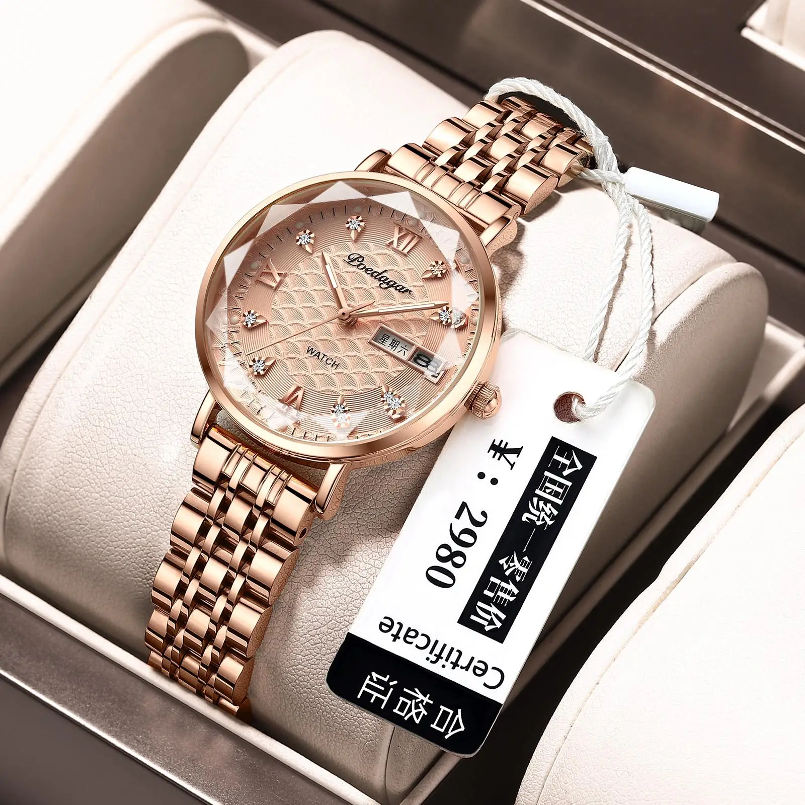 Swiss Brand Women's Watch Waterproof Luminous Dual Calendar — feature 4