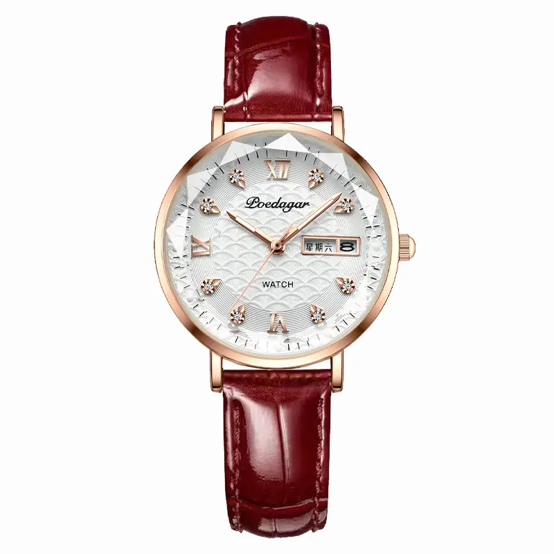Swiss Brand Women's Watch Waterproof Luminous Dual Calendar