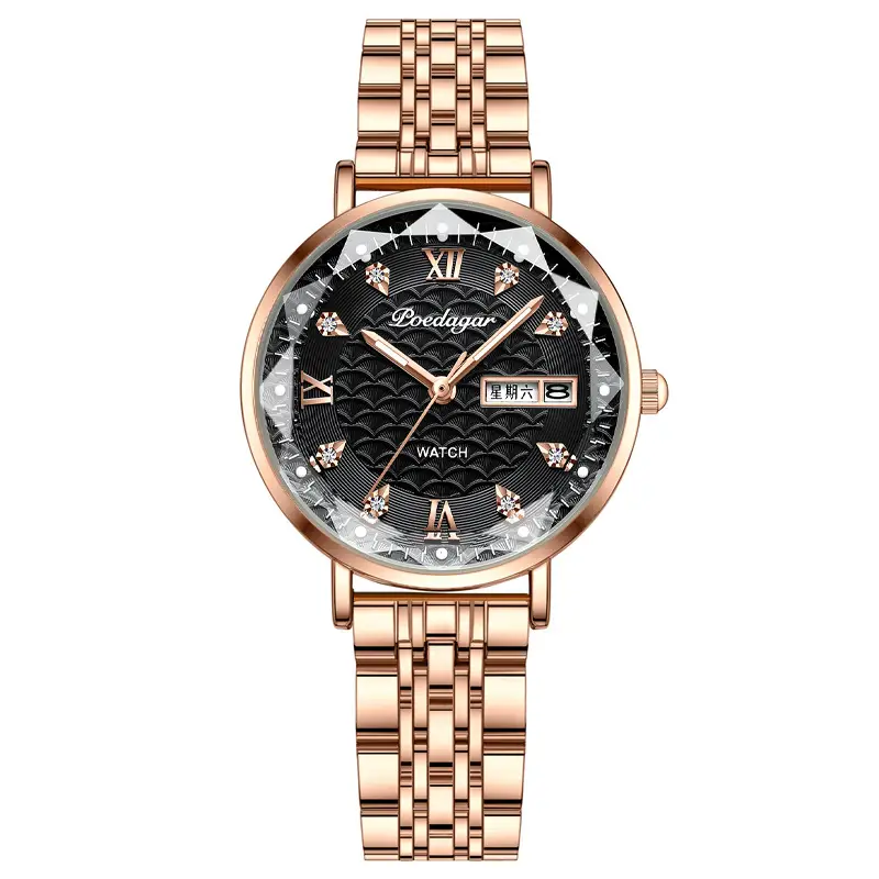 Swiss Brand Women's Watch Waterproof Luminous Dual Calendar